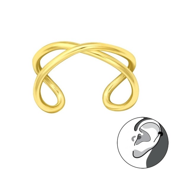 14k Vermeil Gold Ear Cuff Infinity Earring - Picture 1 of 6